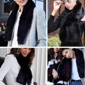 🆕⭐New Black faux fur collar scarf black⭐